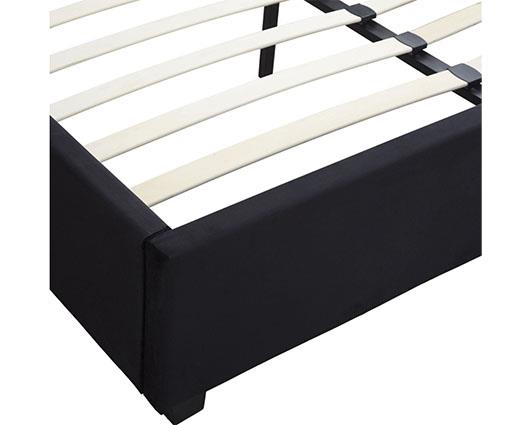 MADISON 5' BED - BLACK VELVET FABRIC