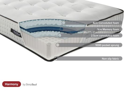 Roll Up Harmony 1000 Pocket Sprung Tufted Mattress (31.5cm Depth) - Small Double