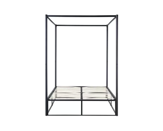 Farringdon Metal 4 Poster Small Double Bed - Black