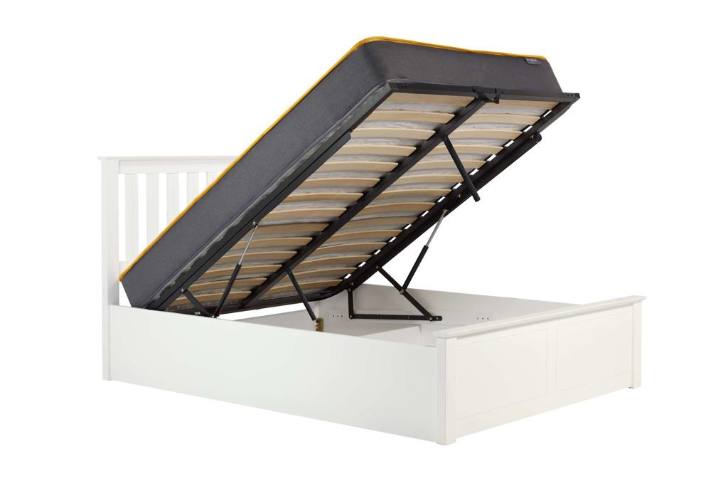 Phoenix Double Ottoman Bed - White