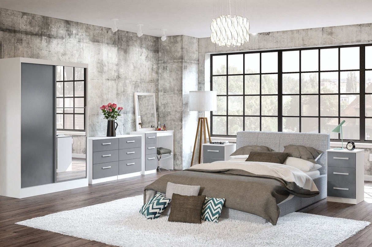 Larz 5 Drawer Chest - White & Grey