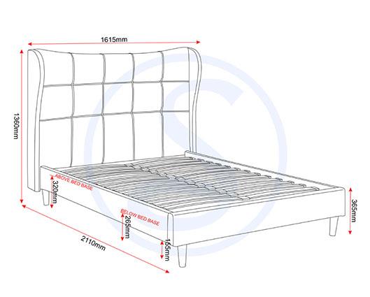 VERONA 4'6" BED - GREY FABRIC