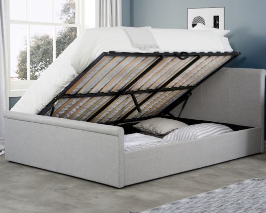 Stratus Small Double Ottoman Bed - Light grey