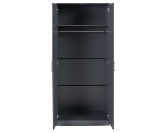 DAKOTA 2 DOOR WARDROBE BEDROOM SET - DARK GREY