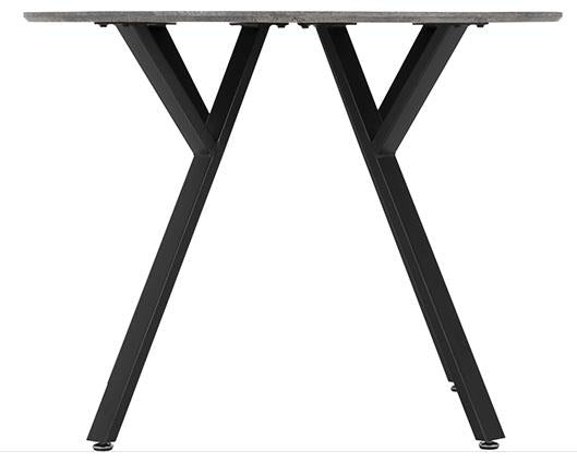 ATHENS ROUND & LUKAS DINING SET (X4 CHAIRS) - CONCRETE/SAPPHIRE BLUE VELVET