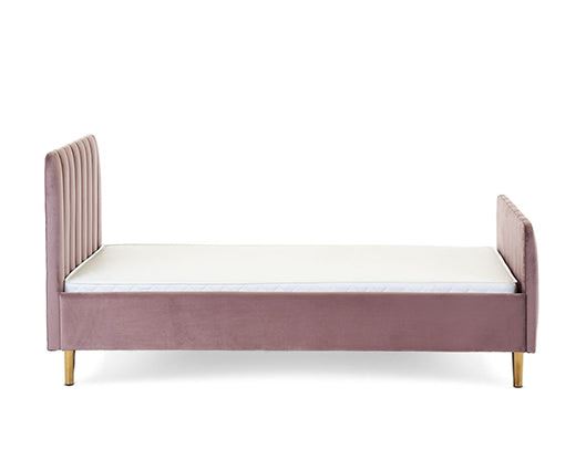 Gwen Velvet Single Bed - Pink