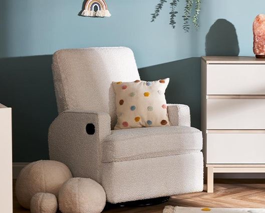 Madeline Swivel Glider Recliner Chair - Boucl" Style
