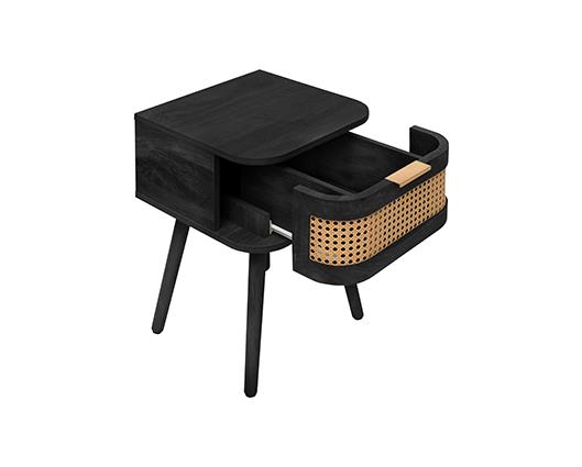 Noah 1 Drawer Bedside - Black