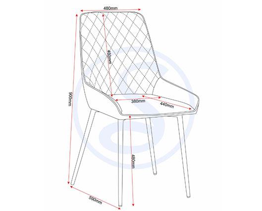 ATHENS RECT & AVERY DINING SET (X4 CHAIRS) - CONCRETE/SAPPHIRE BLUE VELVET