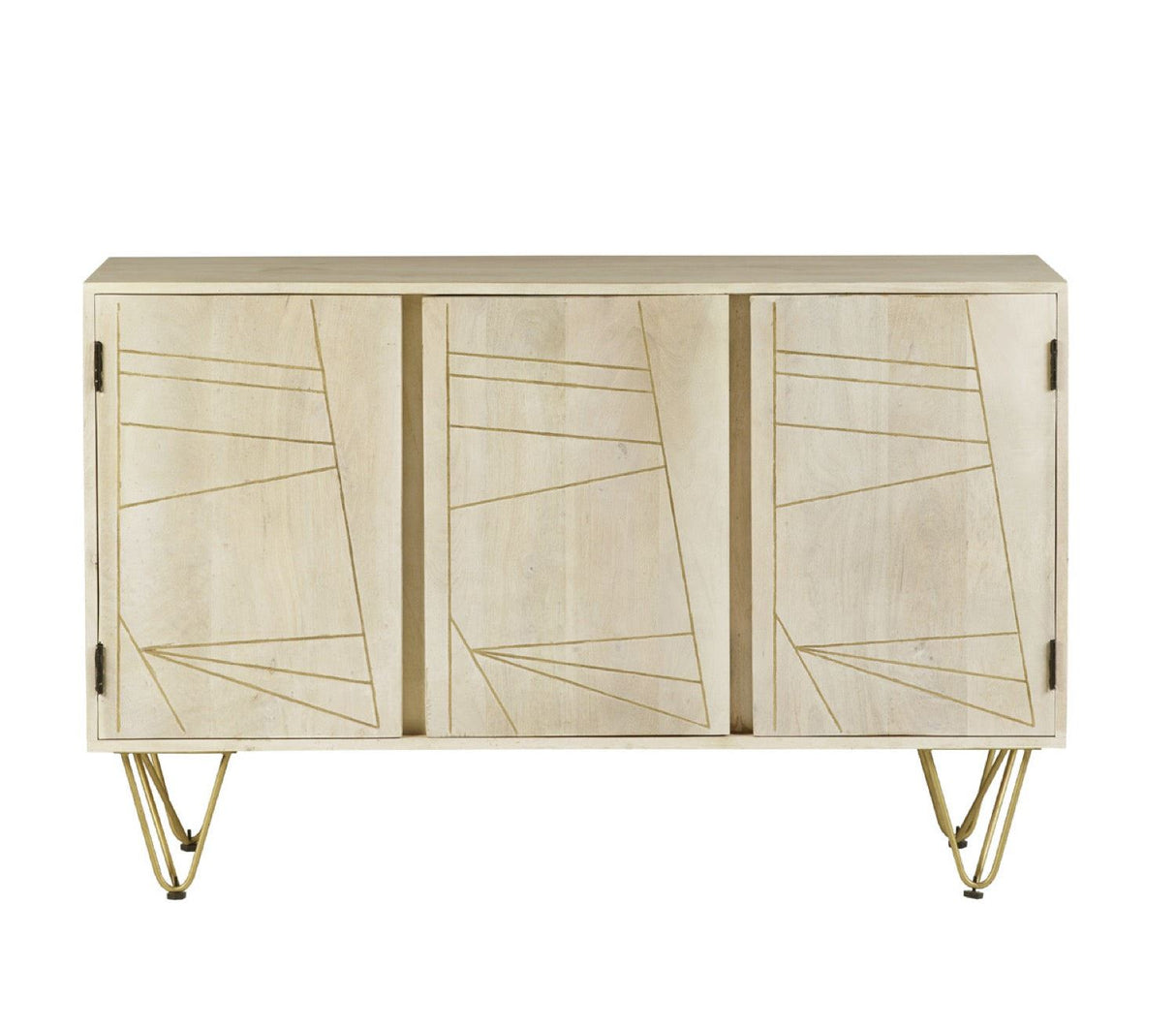 Light Gold Large Sideboard 3 Doors