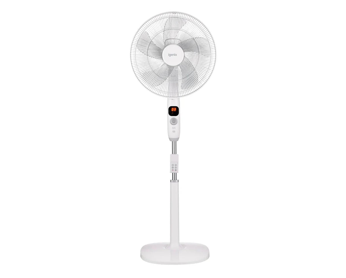 Igenix 16" Digital DC Motor Pedestal Fan - White