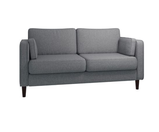 Cora 2 Seater Cushion Back Sofa- Light Grey