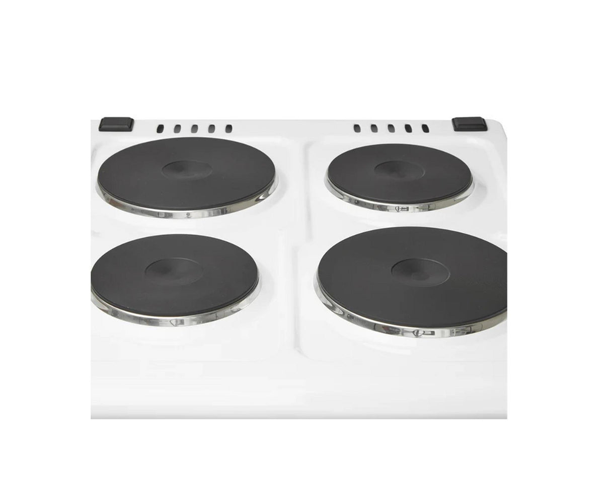 Haden HE51SW 50cm Electric Single Cavity cooker with Solid Plate Hob
