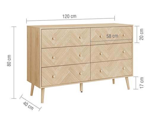 Herringford 6 Drawer Chest Oak