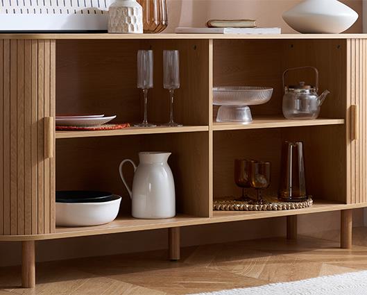 Axel 2 Door Fluted Sideboard - Oak