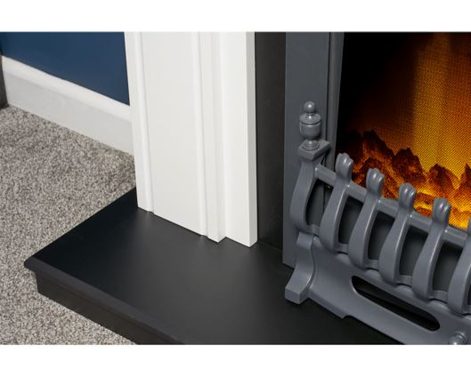Giovannia Fireplace Suite 39inch White/Black With Electric Fire - Black