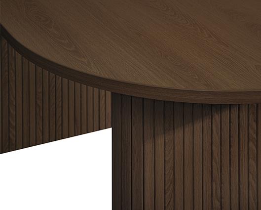 Axel Oval Fluted Dining Table - Walnut
