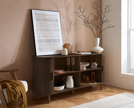 Axel 2 Door Fluted Sideboard - Walnut