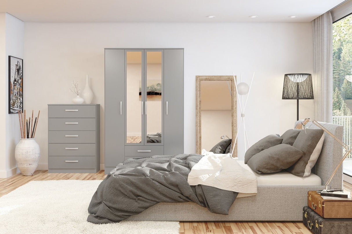 Larz 3 Drawer Bedside Table - Grey