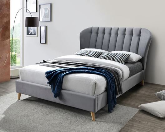 Elm King Bed - Grey
