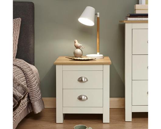 Lachlan 2 Drawer Bedside-Cream