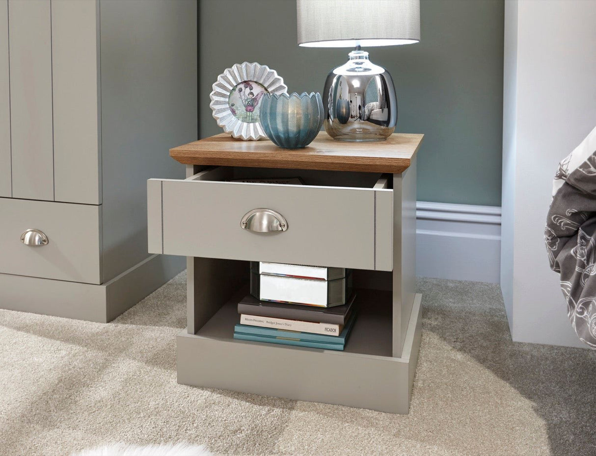 Kinsley 1 Drawer Bedside-Grey