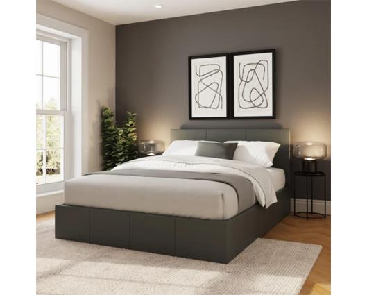 Small Double End Lift Ottoman Bed-Grey