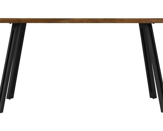 QUEBEC WAVE & LUKAS DINING SET (X4 CHAIRS) - MEDIUM OAK EFFECT/SAPPHIRE BLUE VELVET