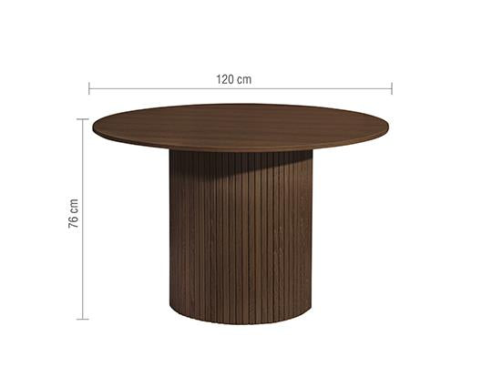 Axel Round Fluted Dining Table - Walnut
