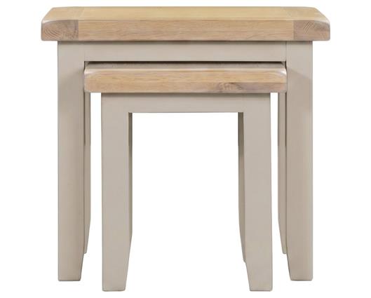 WINDSOR NEST OF 2 TABLES - PUTTY/OAK