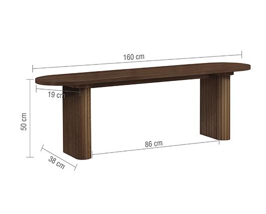 Axel Fluted Dining Bench - Walnut