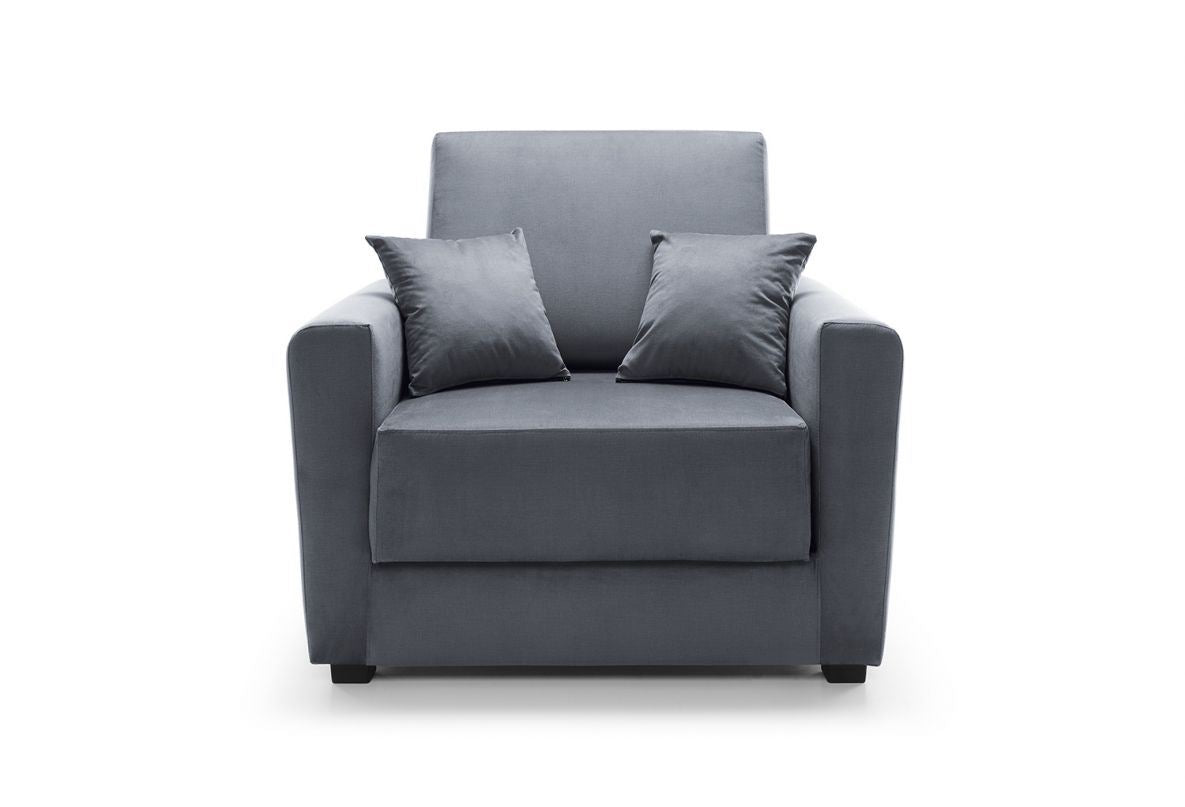 Owen Velvet Single Sofa Bed - Dark Grey