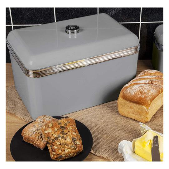 Retro Bread Bin - Grey