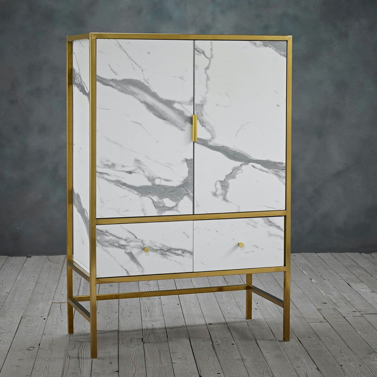 Maleia Drinks Cabinet White