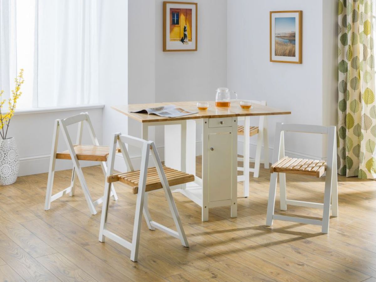 Soloman Dining Set- White/Natural