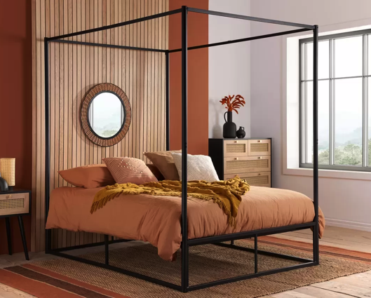 Fabian King 4 Poster Bed- Black