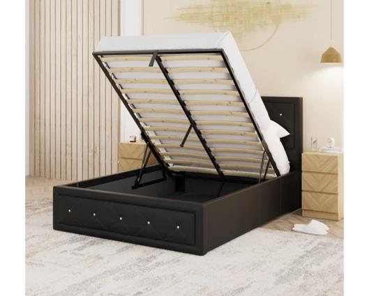Hollywood Ottoman Double Bed - Black