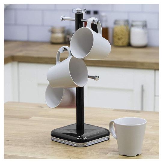 Swan Retro Mug Tree Black
