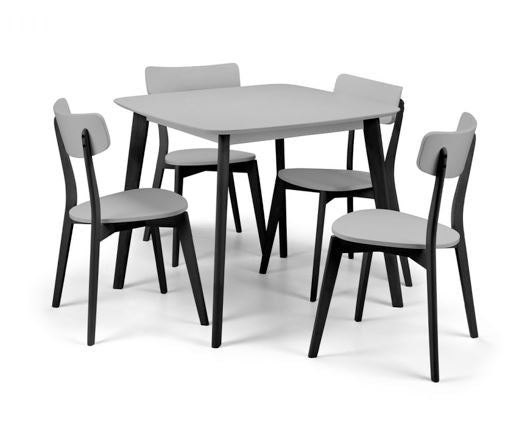 Clara Sqaure Dining Table- Grey & Black