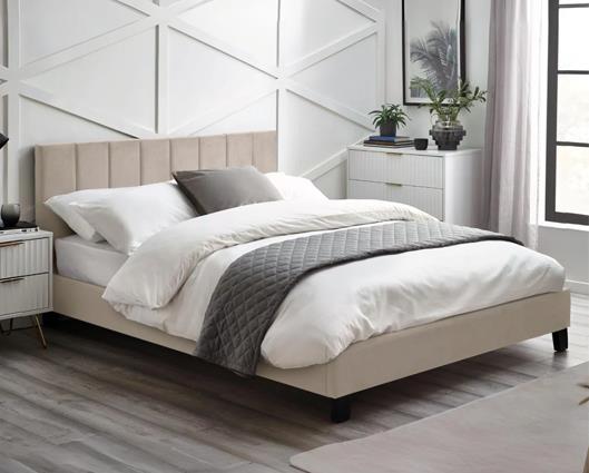 Rosa Velvet Bed in a Box Cream - Small Double