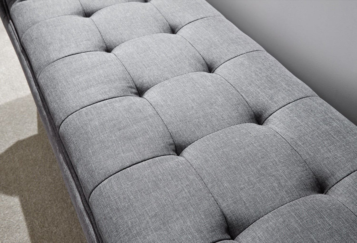 Mula Uplholstered Bench-Dark Grey