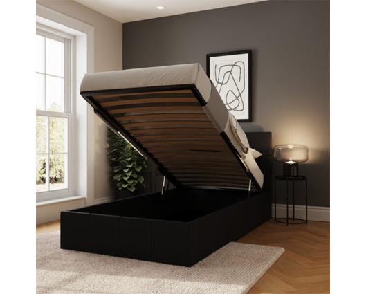 Single End Lift Ottoman Bed-Black