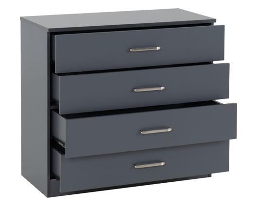 DAKOTA 3 DOOR WARDROBE BEDROOM SET - DARK GREY