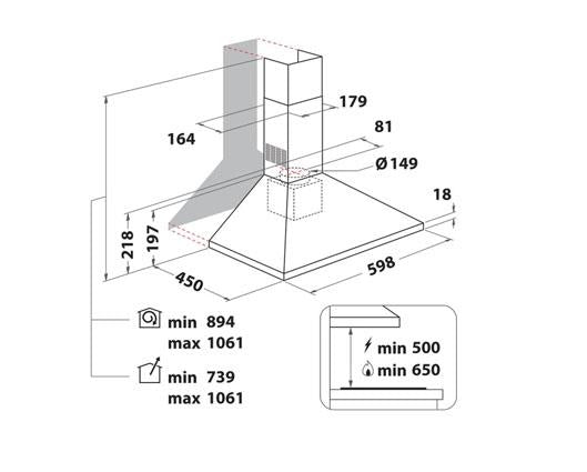 Indesit UHPM63FCSX 60Ccm Chimney Hood