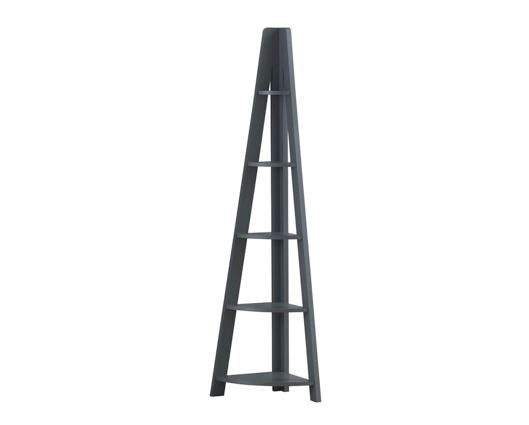 Corner Ladder Bookcase-Dark Grey