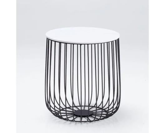 Emberley Small Cage Table- Black & Marble