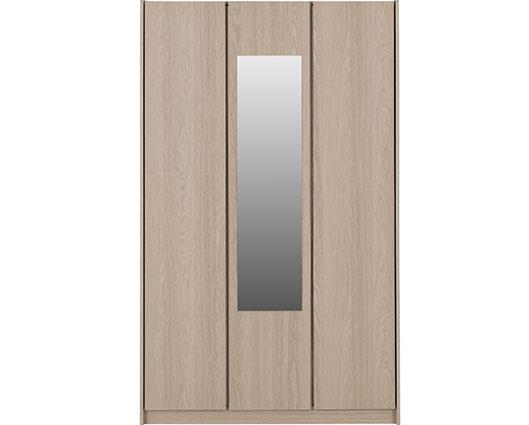 PARIS 3 DOOR MIRRORED WARDROBE - SMOKED ASH EFFECT