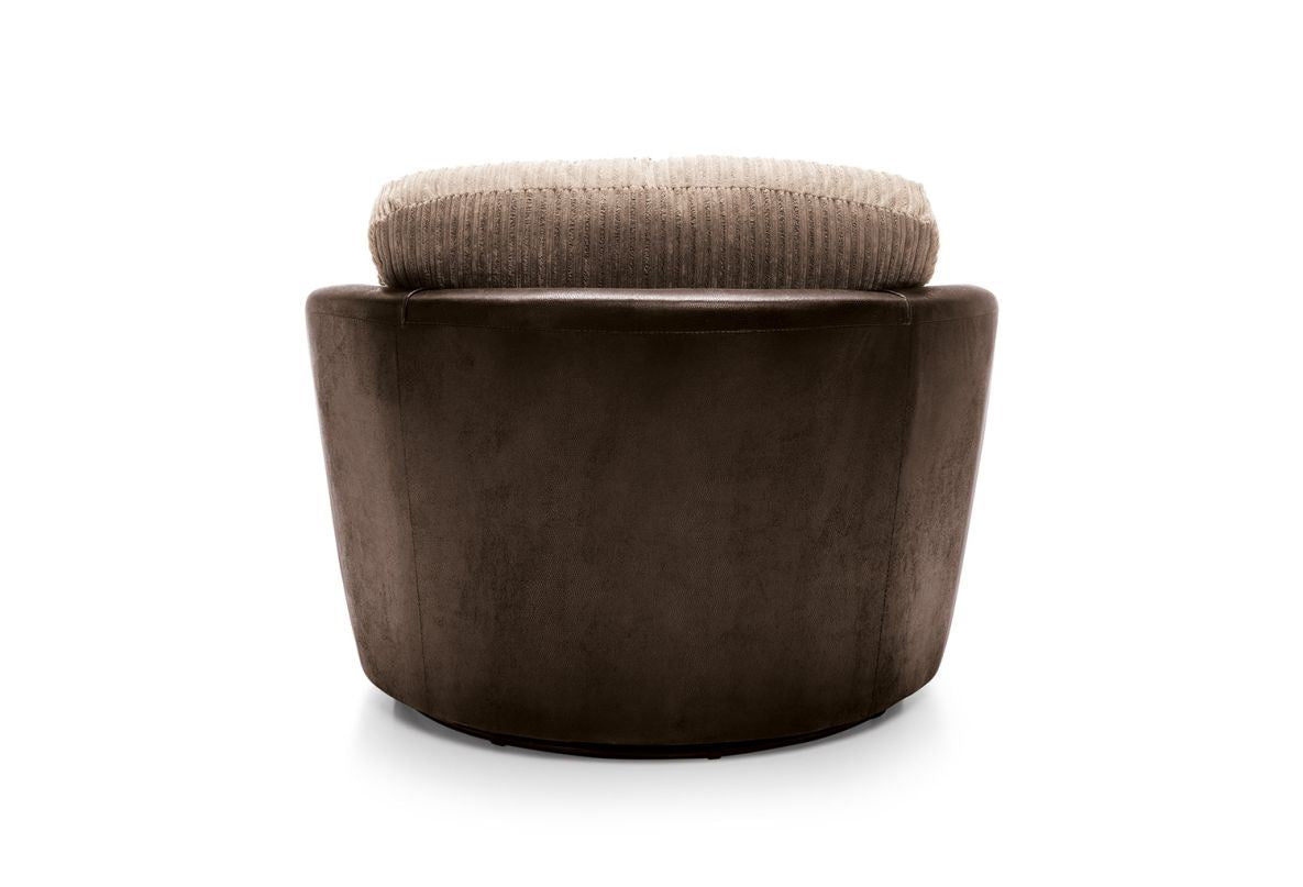 Dulcie Swivel Chair - Brown & Beige