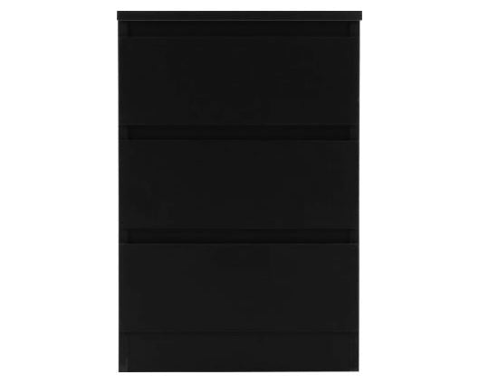 Marcus 3 Drawer Bedside - Black
