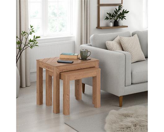 LEON NEST OF 2 TABLES - MEDIUM OAK EFFECT